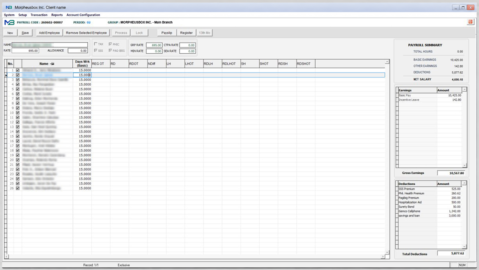 Morpheusbox Payroll Computation